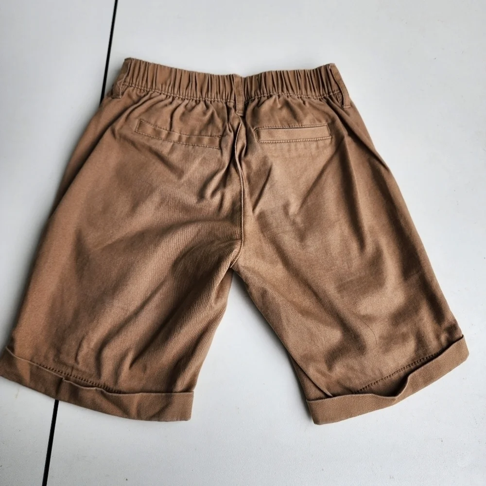 Lot Of 2 Old Navy Girls Bermuda Uniform Shorts Khaki Tan Beige Elastic Waist M 8